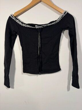 Madden Girl Sz XS Black Long Sleeve Top